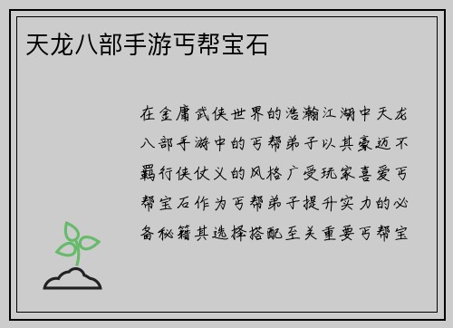 天龙八部手游丐帮宝石